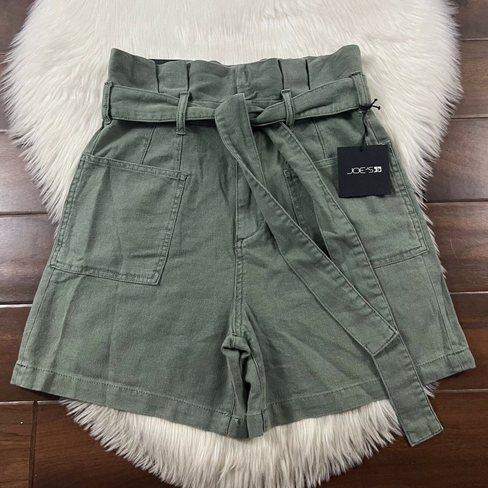 Joe's Size 29 Seagrass Green The Army Paperbag Shorts Tie Waist